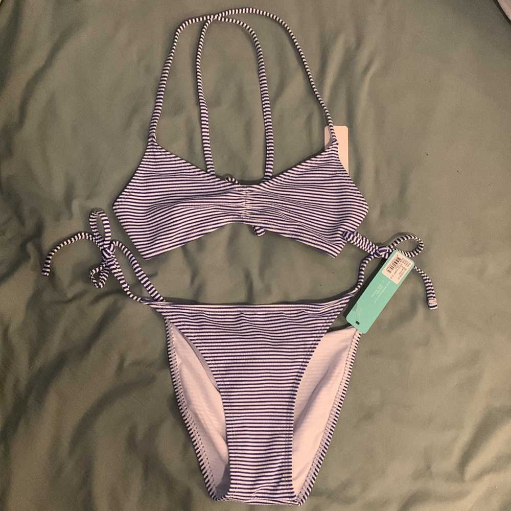 Striped String Bikini - Picture 2 of 5